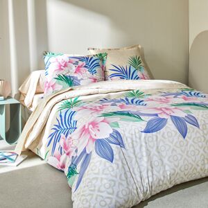 Linge de lit Hawaï en coton - BlancheporteUn souffle d'exotisme pour votre déco avec ce linge de lit Hawaï de Colombine® où les éclatantes fleurs d'hibiscus s'épanouissent à merveille. Son coton fleure bon la douceur et se mariera à la perfection avec not - Publicité