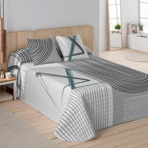 Couvre-lit matelasse imprime graphique - BlancheporteJoli jeu de geometrie pour ce couvre-lit matelasse ! Un vent de modernite souffle sur la chambre ! A associer aisement avec du linge de lit uni.Taie : 65x65cmGris