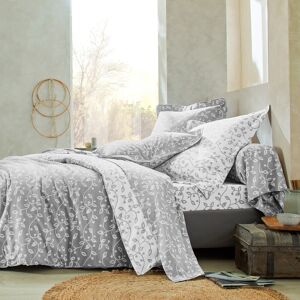 Linge de lit Héritage en coton, motifs volutes - BlancheporteHéritage est une gamme de linge de lit coton au superbe imprimé de volutes de petites feuilles pour de douces et belles nuits !Taie d'oreiller volant plat : 65x65cmGris - Publicité