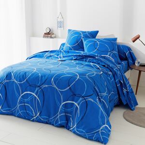 Blancheporte Linge de lit Noémie en polyester-coton imprimé cercles - Blancheporte Bleu Taie d'oreiller forme sac : 65x65cm