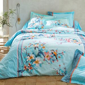 Blancheporte Linge de lit Birdy en coton imprime oiseaux - Colombine Turquoise Housse de couette 2 personnesonnes : 240x220cm