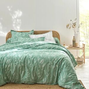 Blancheporte Linge de lit Alessia en coton imprime fleuri - Colombine Vert Housse de couette 2 personnesonnes : 260x240cm