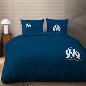 Parure de lit OM® - coton - Parure Housse De Couette + Taie 1 Personne : 140x200cm + 1 Taie - Bleu - OmAmateurs de foot, allez droit au but et offrez-vous ce linge de lit orné de l'emblème de votre équipe favorite ! L'Olympique de Marseille® va donner du  - Publicité