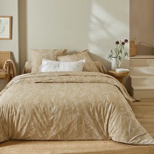 Blancheporte Linge de lit Alessia en coton imprimé fleuri - Colombine Beige Taie d'oreiller volant plat : 65x65cm