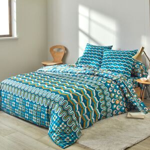 Linge de lit Irene en coton imprime - Blancheporte Bleu Housse de couette 2 personnesonnes : 200x200cm