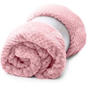 Blancheporte Couverture en velours effet tissé - Blancheporte Rose Couverture 2 personnes : 220x240 cm