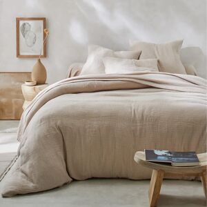 Blancheporte Linge de lit uni en triple gaze de coton - Colombine Beige Housse de couette 1 personneonne : 140x200cm