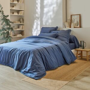 Blancheporte Linge de lit uni dentelle coton - Colombine Bleu Drap-housse 1 personneonne : 90x190cm