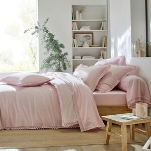 Blancheporte Linge de lit uni dentelle coton - Colombine Violet Housse de couette 2 personnesonnes : 260x240cm