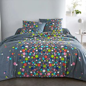 Linge de lit Petillant coton - BlancheporteSaupoudrees sur fond sombre, ces bulles pop resplendissent dans la deco : avec ce linge de lit Petillant en coton, le bonheur, la douceur et la bonne humeur sont garantis ! Housse de couette 2 personnesonnes : 24