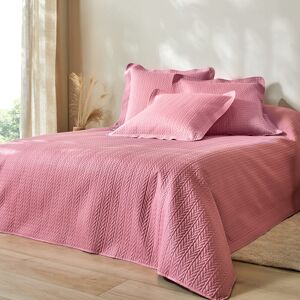 Couvre-lit matelasse microfibre motif geometrique - Blancheporte Rose Plaid : 150x150cm