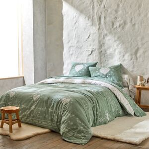 Linge de lit Anceny imprime coeur - coton - Blancheporte Vert Housse de couette 2 personnesonnes : 240x220cm