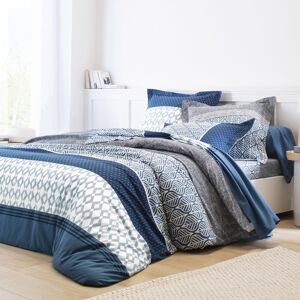 Colombine Linge de lit Tommy imprimé géométrique - coton - Drap-housse 1 Personneonne : 90x190cm - Bleu - ColombineJeu de contrastes et bel effet géométrique pour ce linge de lit Tommy qui offre à la chambre un style sobre et contemporain, avec la certitu