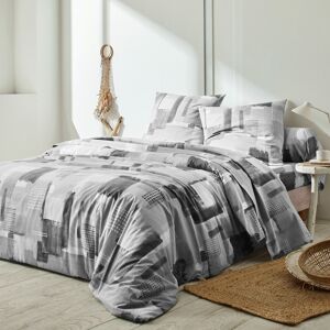 Linge de lit Mani - coton polyester - Blancheporte Gris Housse de couette 2 personnesonnes : 200x200cm