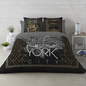 Linge de lit New-York - coton - Blancheporte Noir Housse de couette 2 personnesonnes : 240x220cm