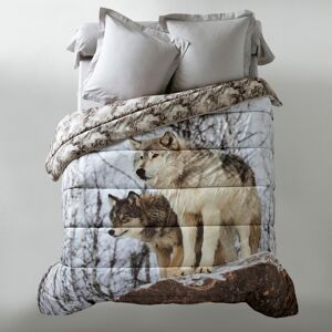 Couette microfibre impression photo loup 200g/m2 - BlancheporteUne belle couette a l'impression photo-realiste qui s'utilise sans housse !Couette 1 personne : 140x200 cmBeige