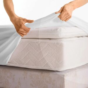 Conforlux Protège-matelas molleton absorbant 400 g/m2 housse 40 cm - Conforlux Blanc Protège-matelas 2 personnes : 180x200cm