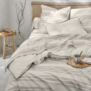 Linge de lit Eugénie rayures tissés teints - coton - Housse De Couette 2 Personnesonnes : 240x220cm - Taupe - ColombineRéalisée dans un coton tout doux, la collection Eugénie habillera votre lit d'une élégance contemporaine ! Animée d'une rayure actuelle  - Publicité