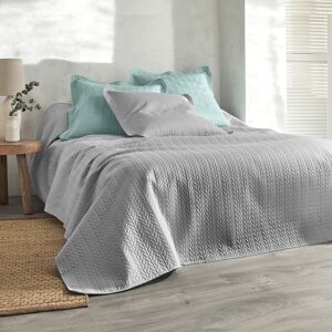 Couvre-lit matelasse microfibre motif geometrique - Blancheporte Gris Plaid : 150x150cm