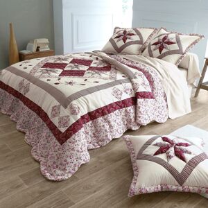 Couvre-lit patchwork imprime fleurs - Blancheporte Rouge Plaid : 150x150cm