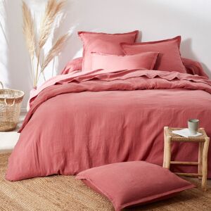 Blancheporte Linge de lit uni lin lavé - Colombine Rose Drap-housse 2 personnesonnes : 160x200cm