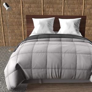 Couette bicolore gris et anthracite mi-saison 350g 140x200 cm