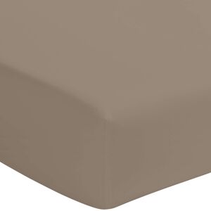 Terre de Nuit Drap housse taupe 100% coton biologique bonnet 40 cm 140x190 cm