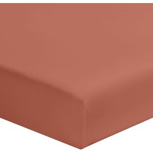 Terre de Nuit Drap housse terracotta 100% coton bonnet 30 cm 90x190 cm