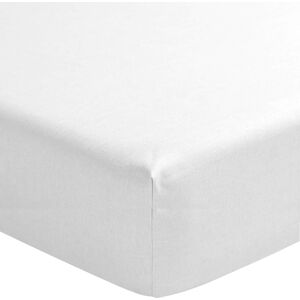 Terre de Nuit Drap housse blanc 100% lin bonnet 40 cm 180x200 cm