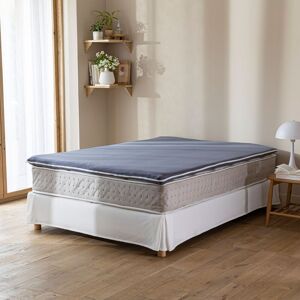 Terre de Nuit Housse surmatelas jersey anthracite 100% coton extensible 120x190