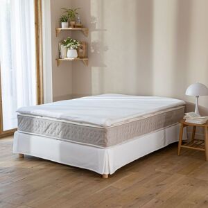 Terre de Nuit Housse surmatelas jersey blanc 100% coton extensible 70x190