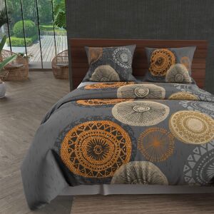 Soleil d'Ocre Parure de lit Massai gris 240x220 cm