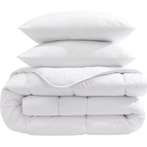 Pack couette mi-saison 350g et oreiller eco naturel moelleux enveloppe coton bio Someo 260x240