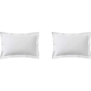 Terre de Nuit Lot de 2 taies d'oreillers blanc 100% coton biologique 50x70