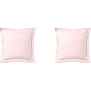 Terre de Nuit Lot de 2 taies d'oreiller rose aube 100% lin 65x65 cm