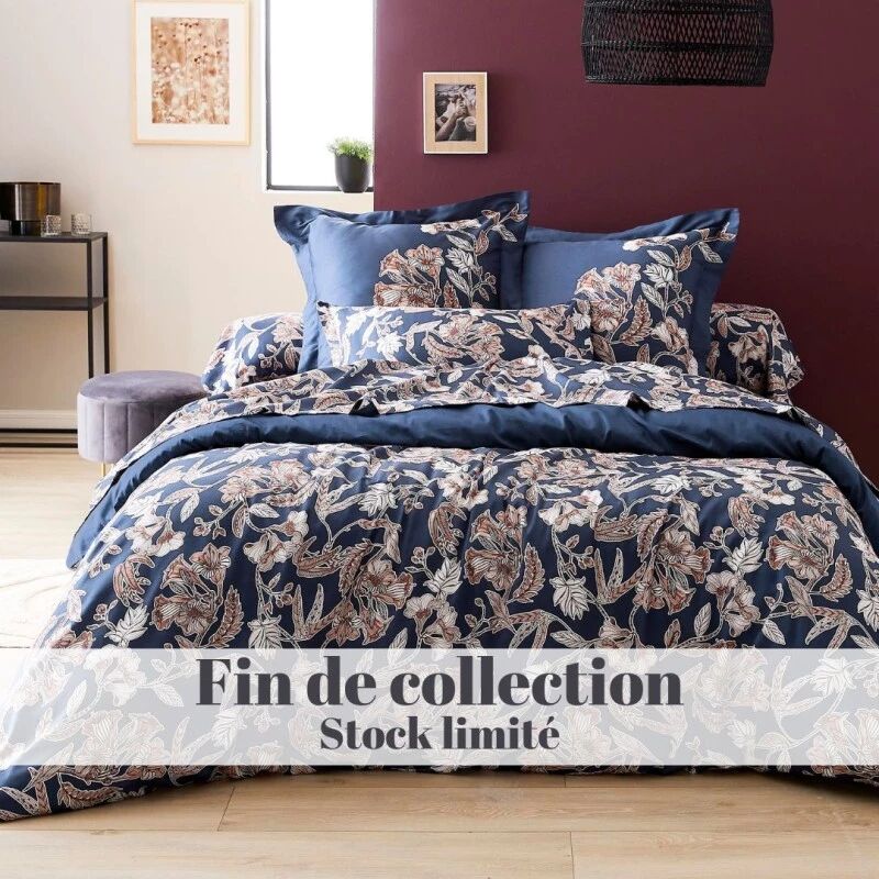 Housse de couette satin Tradilinge BOTANIC NUIT