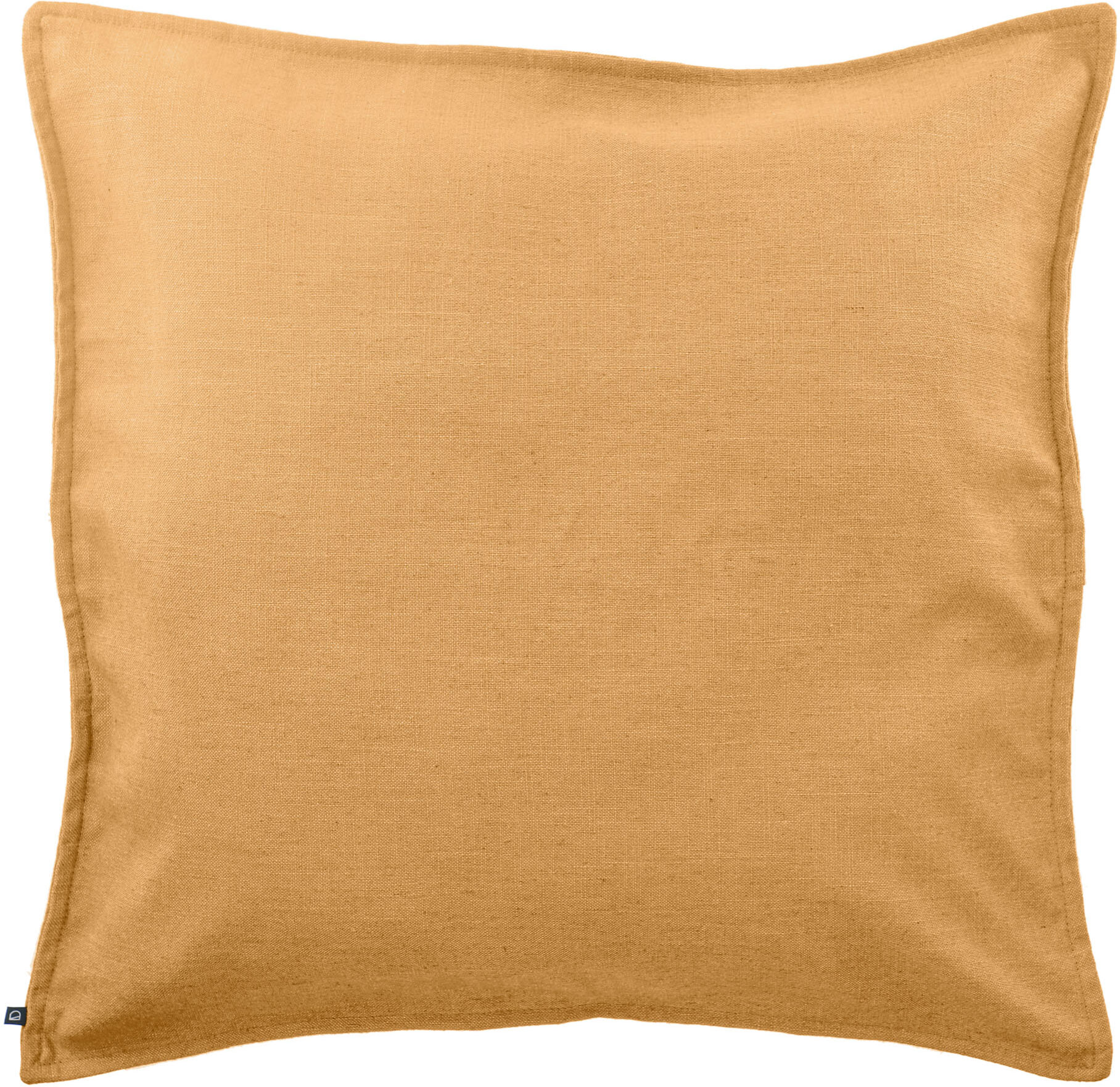 Kave Home Blok linen cushion cover in mustard, 60 x 60 cm