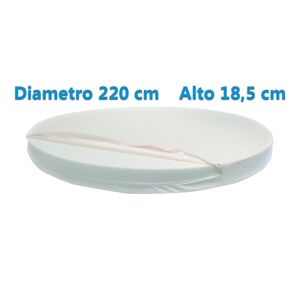 Materasso Rotondo Dolce Morfeo Alto 18,5 cm, Diametro 220 CM, Densità 30, Sfoderabile, Fodera in Aloe Vera