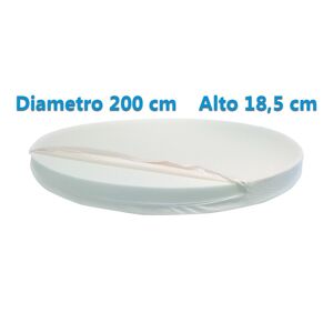 Materasso Rotondo Dolce Morfeo Alto 18,5 cm, Diametro 200 CM, Densità 30, Sfoderabile, Fodera in Aloe Vera