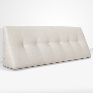 EvergreenWeb Cuscino da Lettura a Cuneo Chill Pillow 180 cm x 26 cm Crema