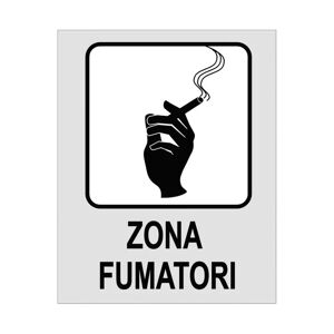 LETTERFIX Cartello segnaletico Zona fumatori polipropilene x 10 cm