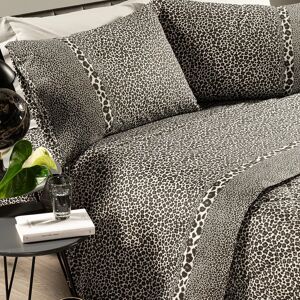 Caleffi Lenzuola Leopard Singolo Grigio in Cotone