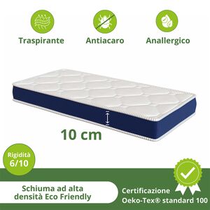 garneroarredamenti Materasso singolo 80x190cm schiumato antiacaro H. 10cm Top Dream