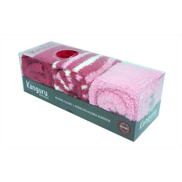 kanguru warm socks set of 3-pink