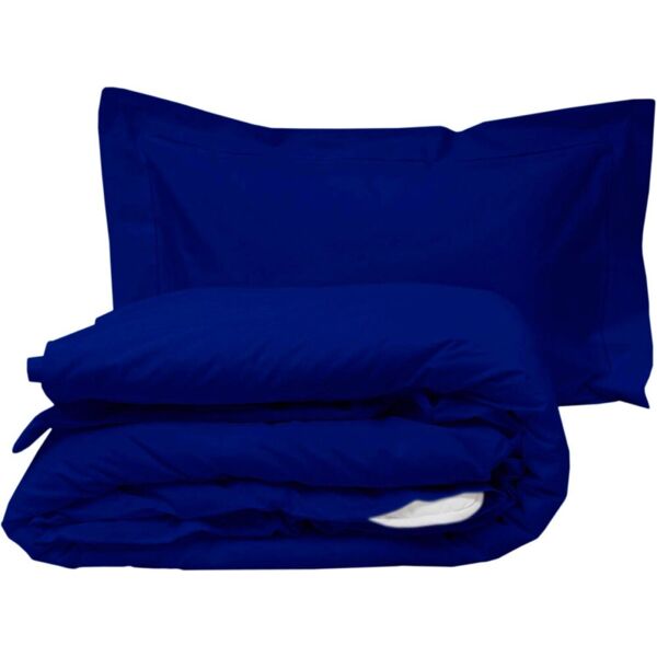 blanco ajour completo letto in percalle di cotone letto 1 piazza e mezza set: copripiumone 200x205 cm / lenzuolo con angoli 130x200 cm / 1 federa 50x80 colore blue - ajour