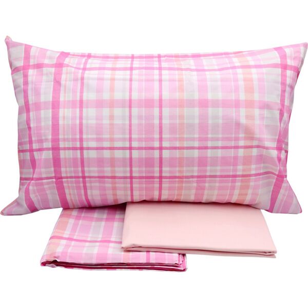 gabel ha0641-pre-azz lenzuola matrimoniali completo letto 100% cotone stampato set: lenzuolo sopra + sotto con angoli + 2 federe colore rosa - premium