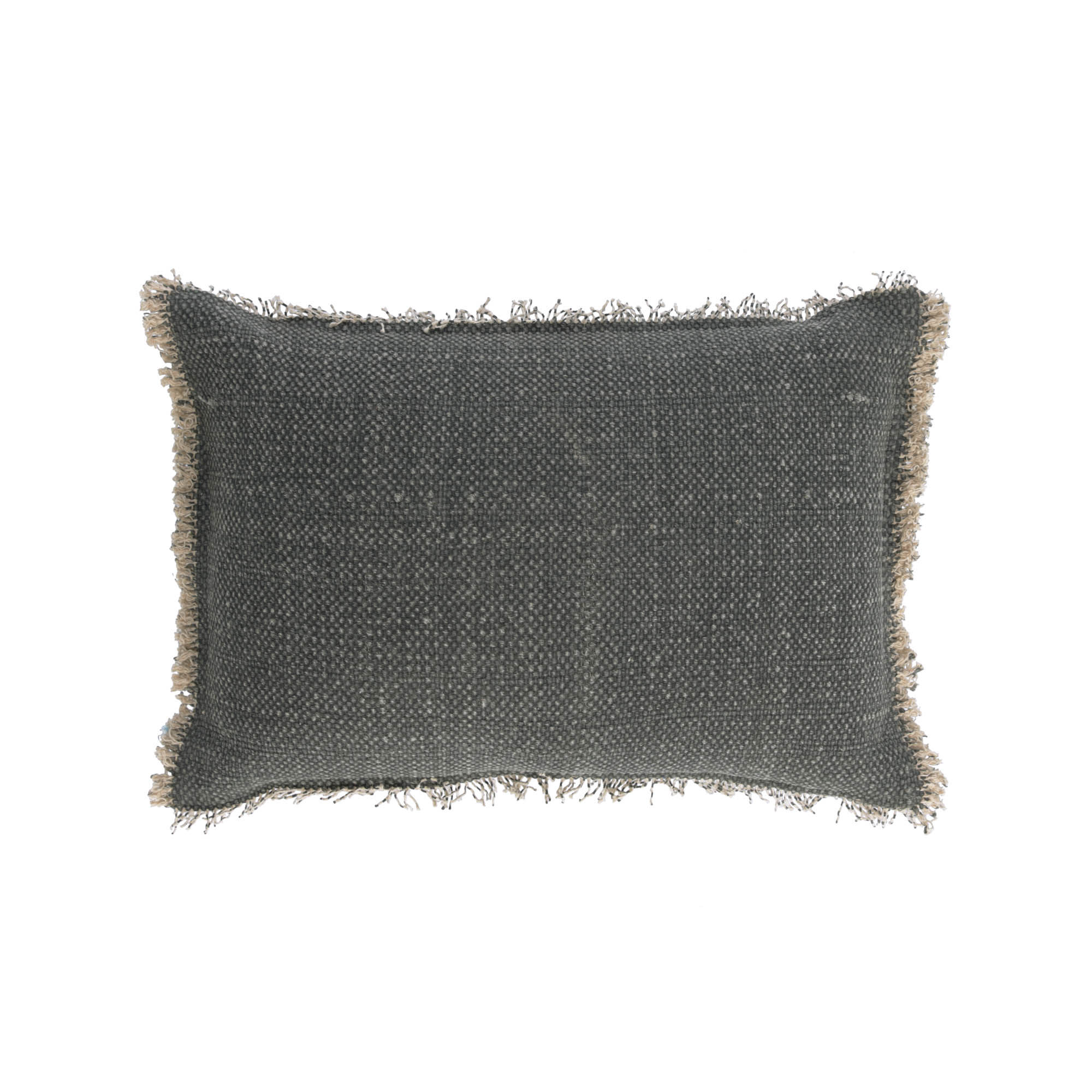 Kave Home Fodera per cuscino Camily 30 x 50 cm grigio scuro