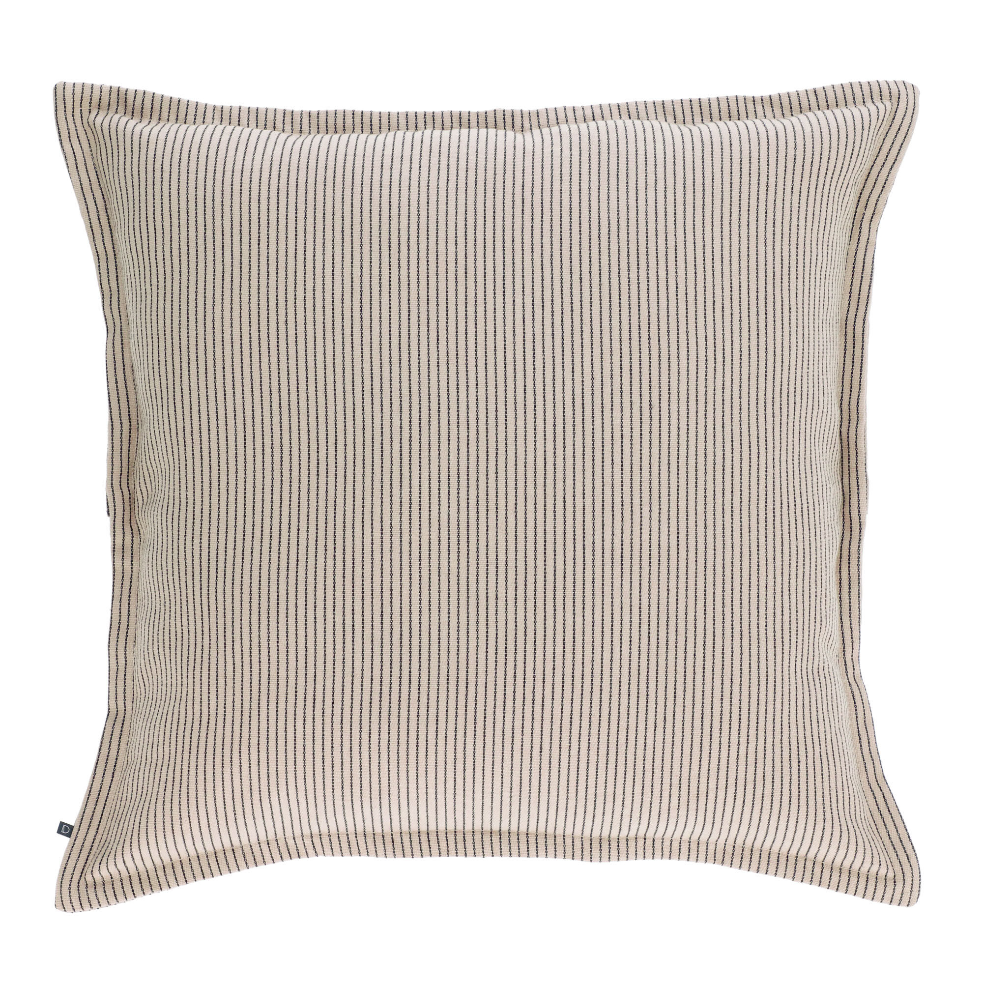Kave Home Fodera per cuscino Aleria in cotone a righe marrone e beige 60 x 60 cm