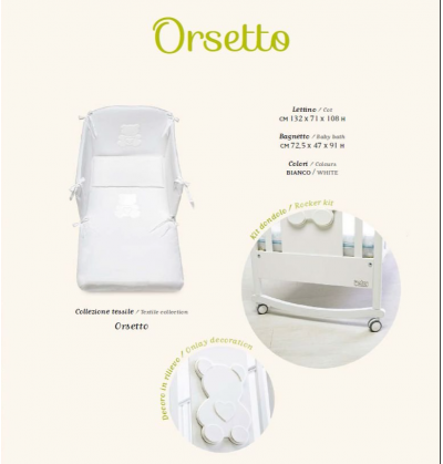 Baby fashion Set Piumone con Paracolpi Orsetto Bianco