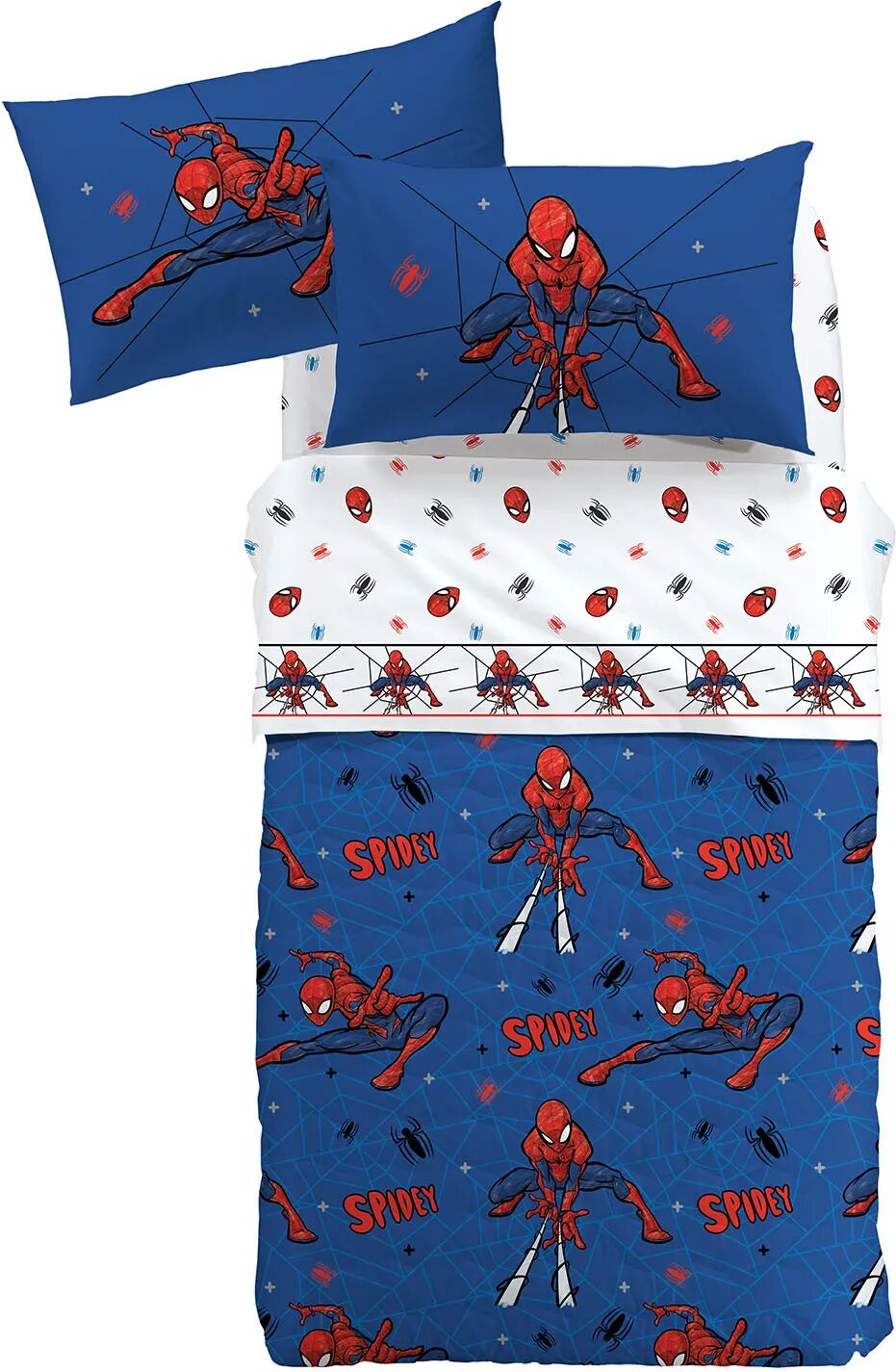 Marvel Copriletto Primaverile Singolo Spider man Spidey   in Cotone Caleffi